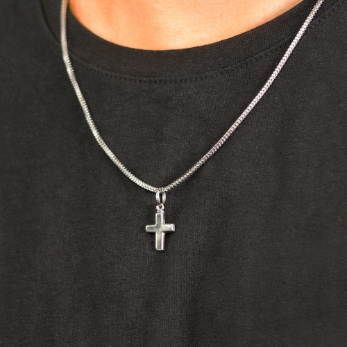 Pingente de Aço Cruz 18x14mm