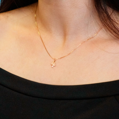 Pingente de Prata Árvore da Vida Revestida Ouro 18k