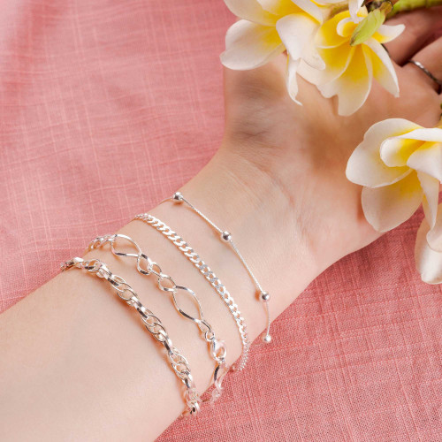 Pulseira Prata Groumet 3mm 21cm