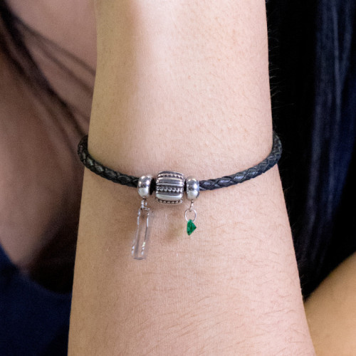 Berloque de Aço Ponto de Luz Verde 5mm