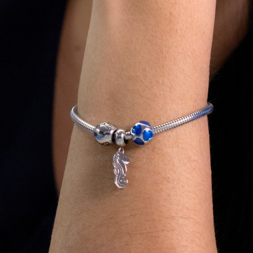 Berloque de Aço Separador Blue Love Coleção Steel Dreams