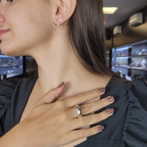 Brinco de Prata Coração Perfeito 15x12