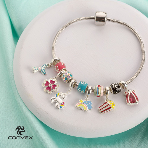 Pingente Prata Link Tubo Separador Escama de Sereia