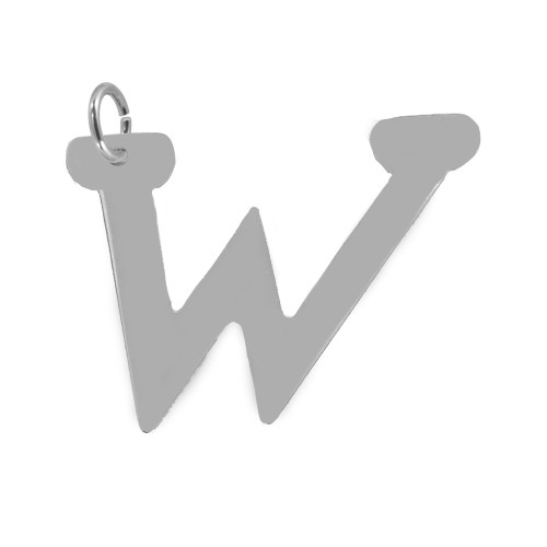 Pingente Aço Letra W