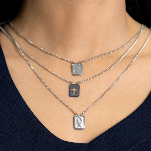 Escapulário Aço Liberto Pelo Sangue 14x11mm 60cm