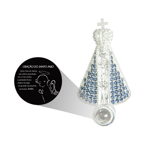 Pingente Prata Neo Crystal NSra. Aparecida com Zircônia