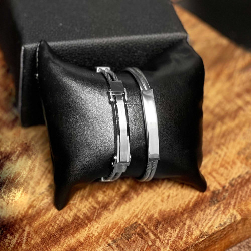 Bracelete de Aço Cabo Náutico 8mm 21cm