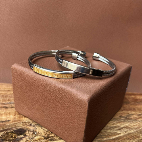 Bracelete de Aço Cabo Náutico 12mm 21cm