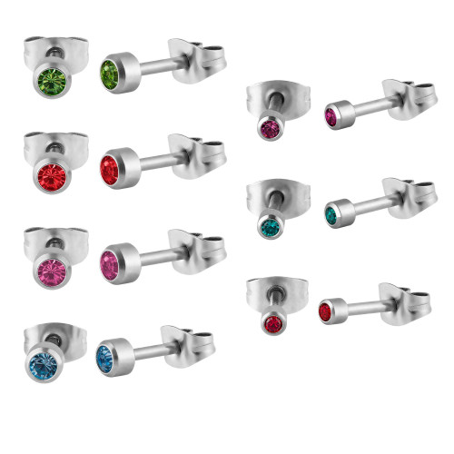 Daily Star 7 Brincos Aço Flora