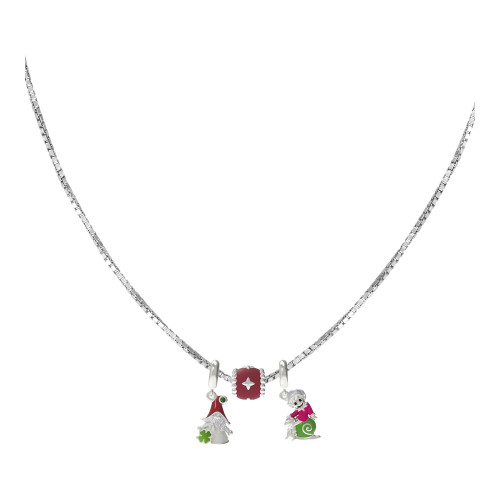 Colar de Prata do Signo de Câncer Veneziana e Berloques com Resina