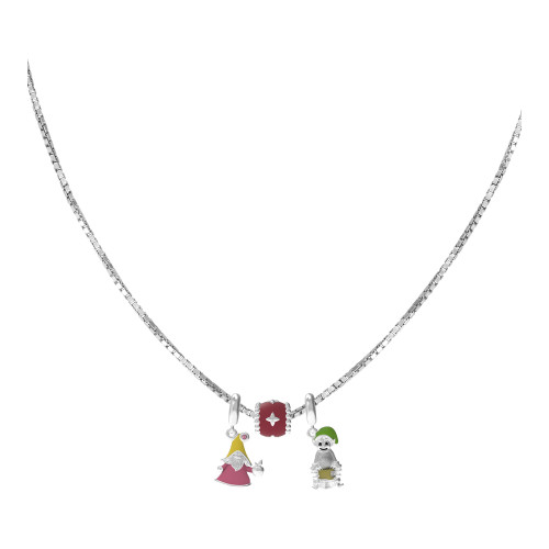 Colar de Prata do Signo de Libra Veneziana e Berloques com Resina