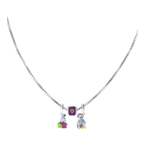 Colar de Prata do Signo de Escorpião e Berloques de Prata e Resina