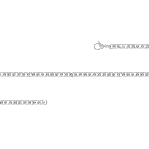 Pulseira de Aço Elos Duplos Fio Fino 19cm