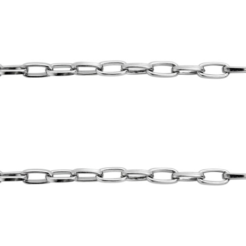 Corrente de Aço Elos Retangulares Slim 1.70mm 50cm