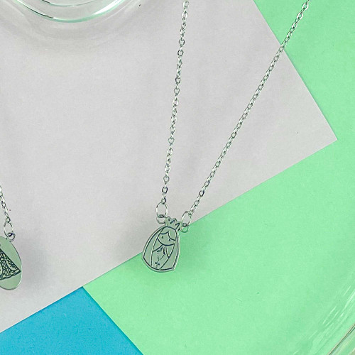 Escapulário de Aço Infantil Nossa Sra Aparecida com Oração 37cm