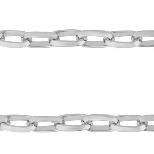 Pulseira de Aço Elos Alongados Fio Triangular 3.40mm 20cm