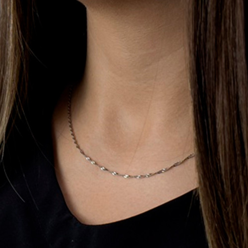 Corrente de Aço Singapura 1.6mm Elo Oval 70cm