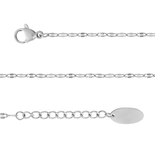 Pulseira de Aço Carambola 2mm 17cm com extensor 3cm