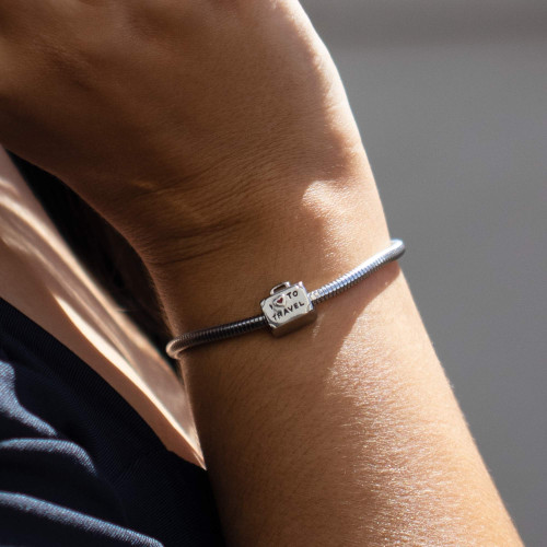 Berloque de Aço Steel Dreams Mala de Viagem 11x11mm