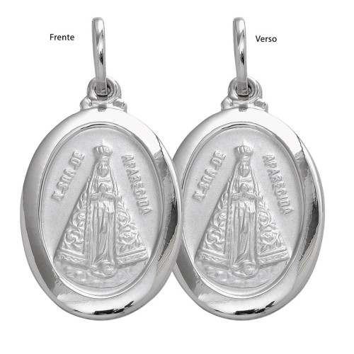 Pingente Aço NSra. Aparecida Oval 23x16mm