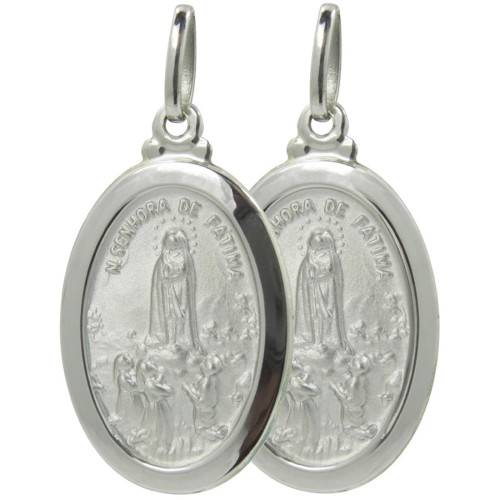 Pingente Aço Oval NSra. de Fátima 30x21mm