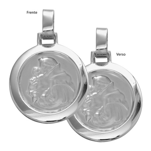 Pingente Aço Santo Antônio Redondo 30mm