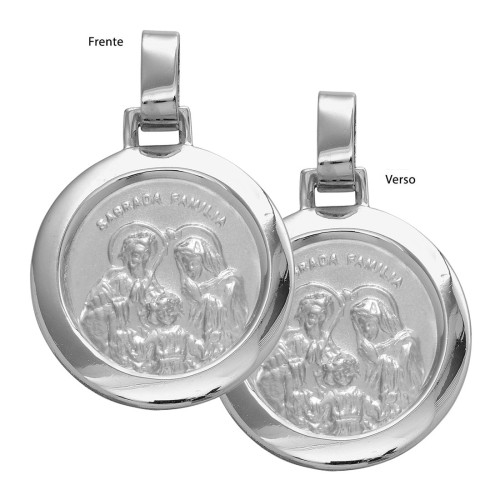 Pingente Aço Sagrada Família Redondo 30mm