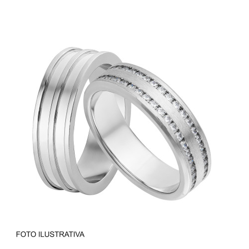 Aliança de Aço Creta com Zircônia 6mm