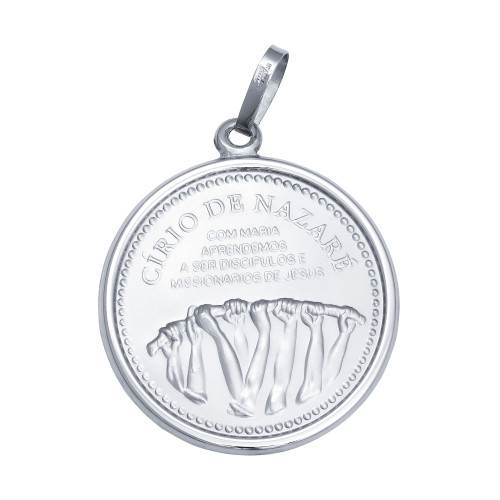 Pingente Aço NSra. de Nazaré Redondo 50mm