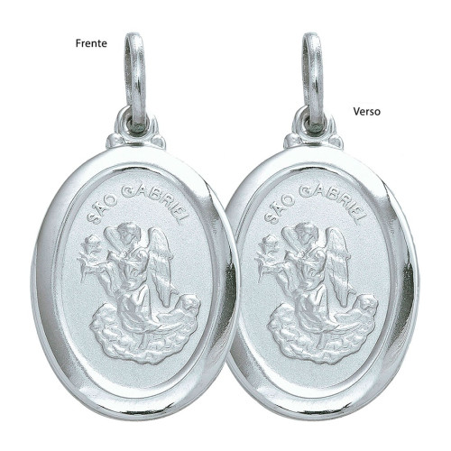 Pingente Aço São Gabriel Oval 23x16mm