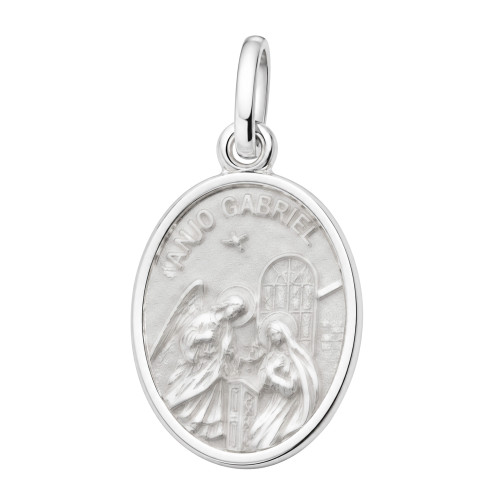 Pingente de Aço Anjo Gabriel Oval 15x12mm