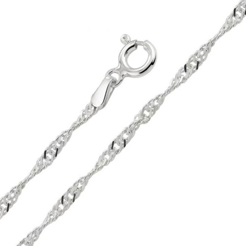 Corrente de Prata Singapura Fina 1.15mm 45cm