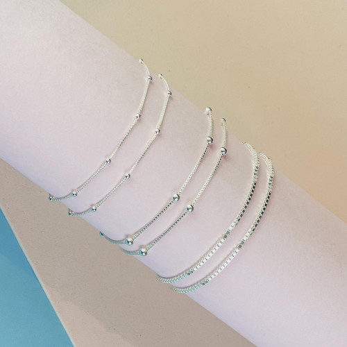 Pulseira de Prata Bolinha 2.0mm 18cm