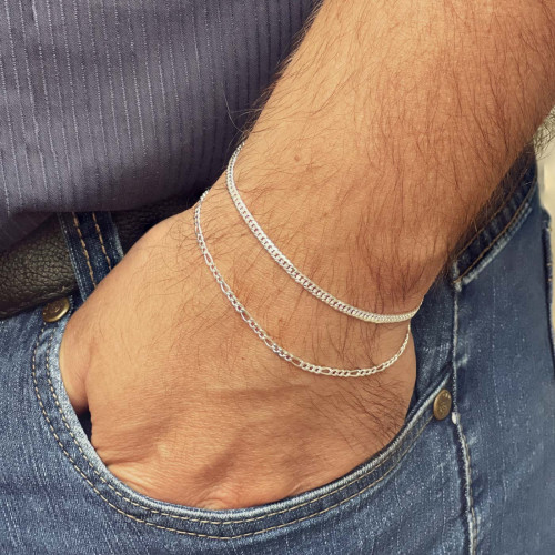 Pulseira de Prata Groumet 2.7mm 21cm