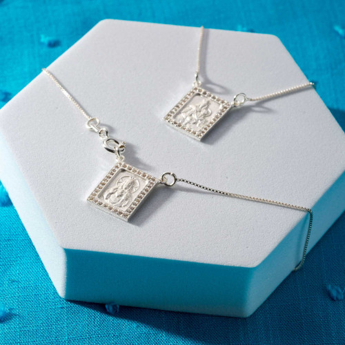 Escapulário Prata Veneziana NSra. Carmo e S.C. Jesus