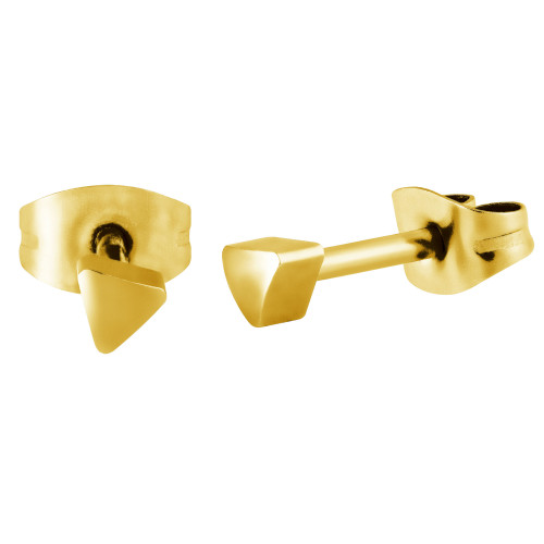 Brinco de Aço Mini Triângulo 3.5x3mm Gold IPG