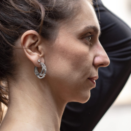 Brinco de Aço Argola Luxo 23x12