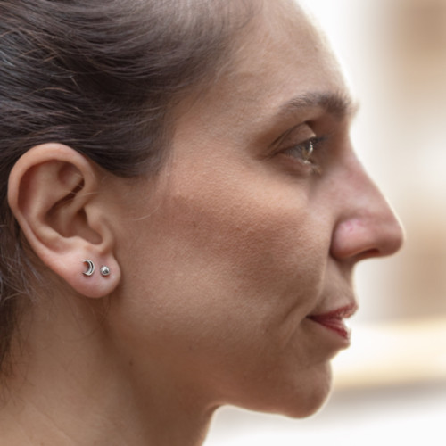 Brinco de Aço Trio Mood Cruz Lua e Bola