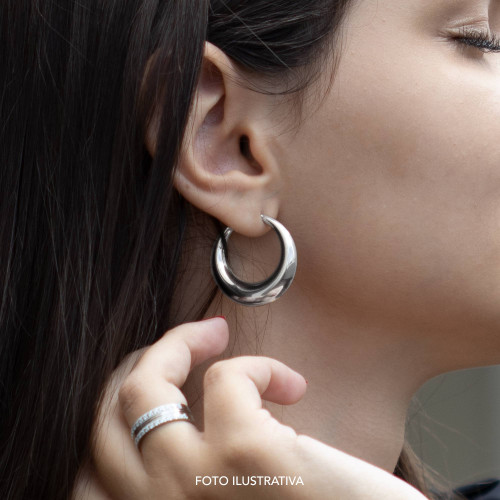 Brinco de Aço Argola Energia 28x5mm