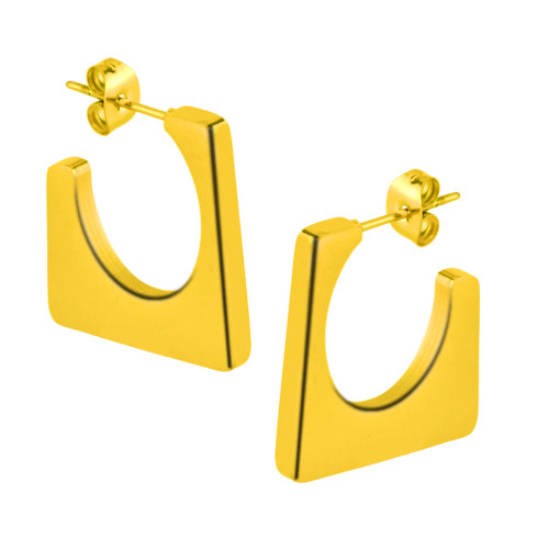 Brinco de Aço Argola Equilíbrio Dourado IPG 20mm