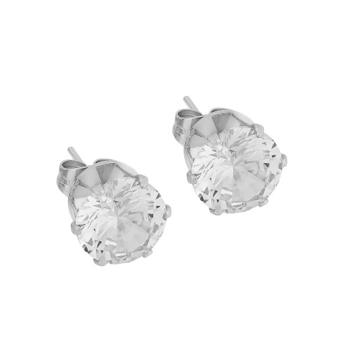 Brinco de Aço Ponto de Luz Zircônia 6mm