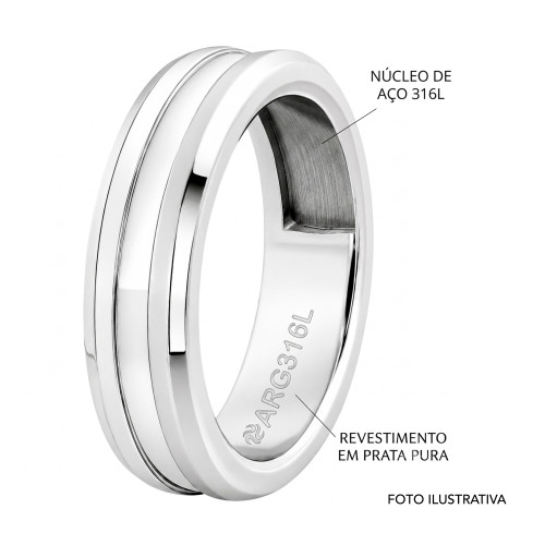 Aliança de Prata Argentum Zeus 6.35mm