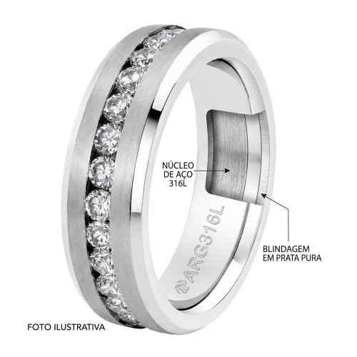 Aliança de Prata Argentum Troya 6.35mm