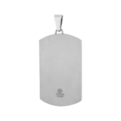 Pingente Aço Placa Fosca 47x26mm