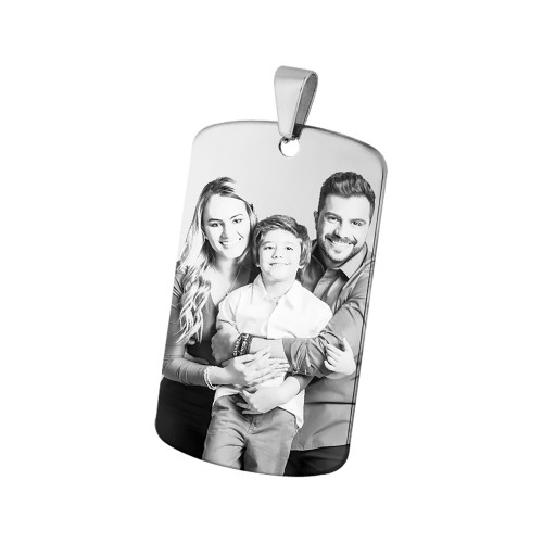 Pingente Aço Placa Lisa 50x29mm