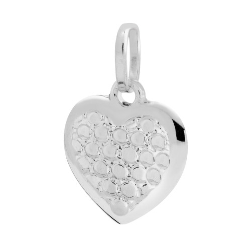 Pingente de Prata Coração Diamantado 11x10mm