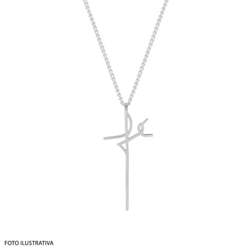 Pingente Aço Simbolo Fé 32x15mm