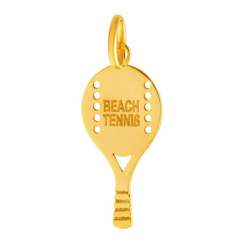 Pingente de Aço Raquete Beach Tennis  25x11mm