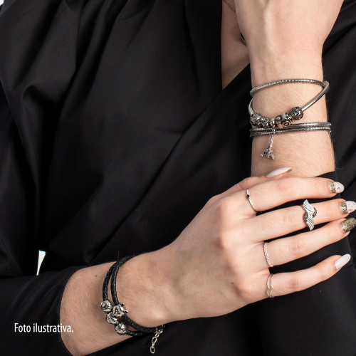 Pulseira Berloque de Aço Love Paris Coleção Steel Dreams