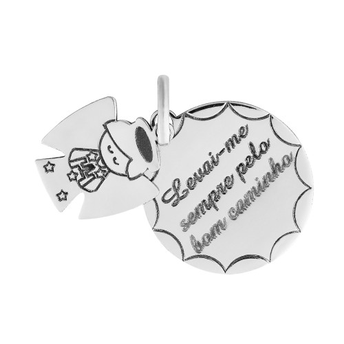 Pingente de Aço Anjo da Guarda Coleção For Me 18mm